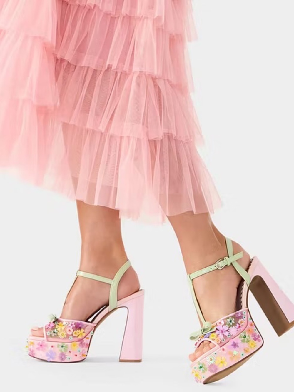 Melodie Floral Platform Heel Size 7 - Picture 2 of 4